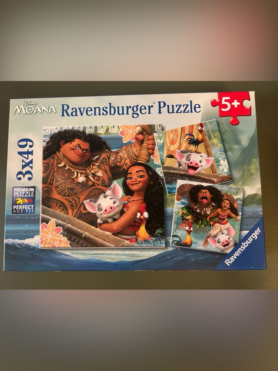 Ravensburger Other - Ravensburger Disney Moana ‘Born To Voyage’ 3-In-1 Jigsaw Puzzles 49 Pieces Each